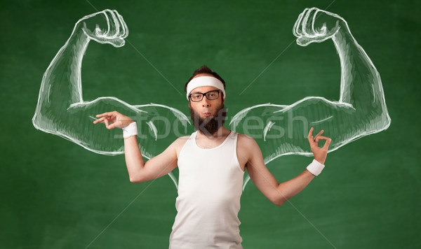 Skinny young man working out Stock photo © ra2studio