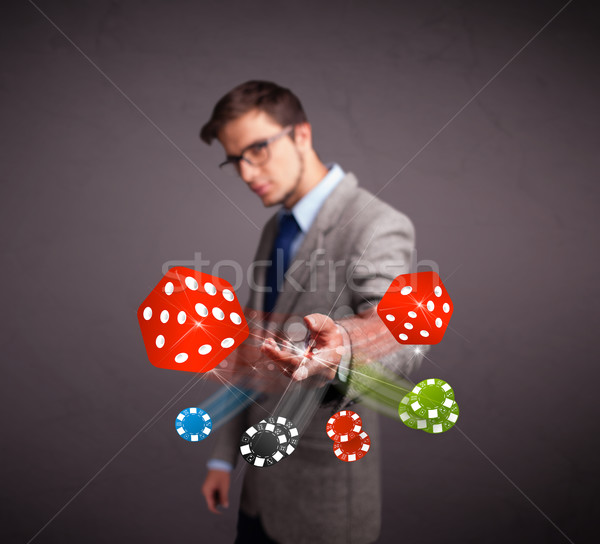 Séduisant homme puces jeune homme casino [[stock_photo]] © ra2studio