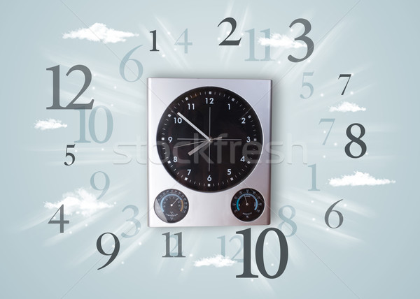 Modern clock with numbers on the side Stock photo © ra2studio