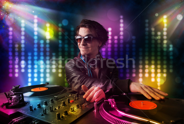 Jogar discoteca luz mostrar jovem festa Foto stock © ra2studio