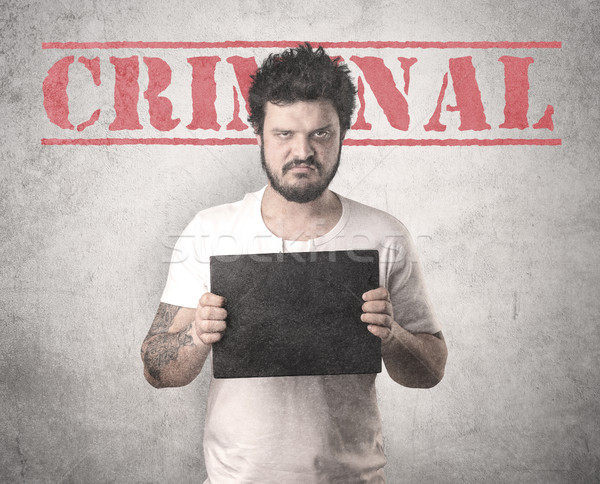 Gangster închisoare penal drept poliţie portret Imagine de stoc © ra2studio