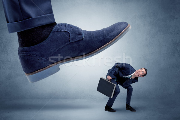 Wreed baas werknemer groot voet klein Stockfoto © ra2studio