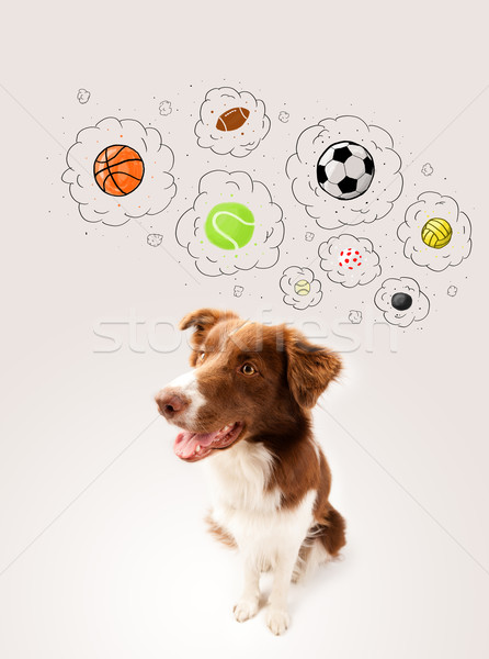 Drăguţ câine gândit bule maro Imagine de stoc © ra2studio