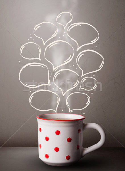 [[stock_photo]]: Tasse · de · café · dessinés · à · la · main · alimentaire · résumé
