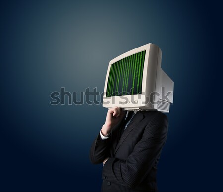 Menselijke monitor scherm computer code business Stockfoto © ra2studio