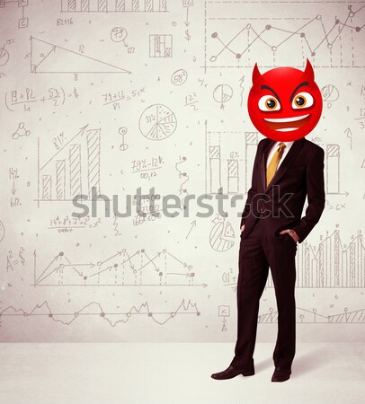 businessman wears devil smiley face Stock photo © ra2studio