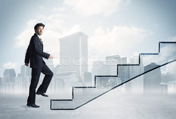 Business person in front of a staircase Stock photo © ra2studio