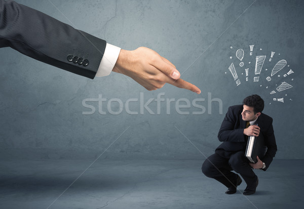 Boss hand firing guilty businessman Stock photo © ra2studio