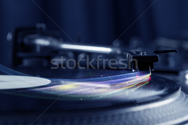 Muziekspeler spelen vinyl muziek kleurrijk abstract Stockfoto © ra2studio