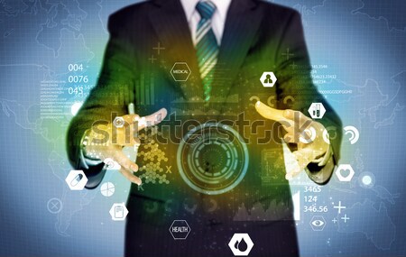 Geschäftsmann medizinischen Daten Business Analytik Person Stock foto © ra2studio