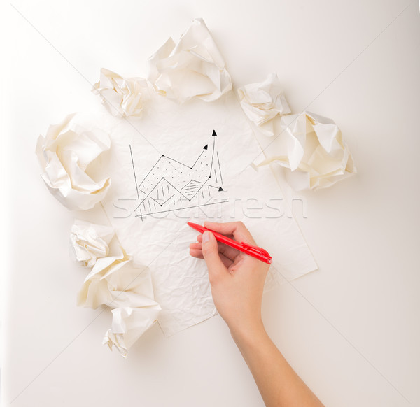 Writing hand in crumpled paper Stock photo © ra2studio