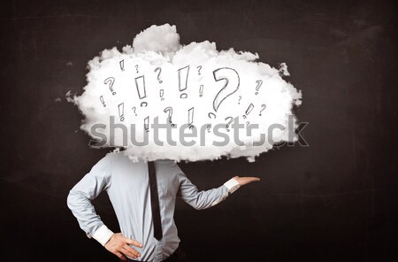 Człowiek burza z piorunami pioruna głowie zdrowia deszcz Zdjęcia stock © ra2studio