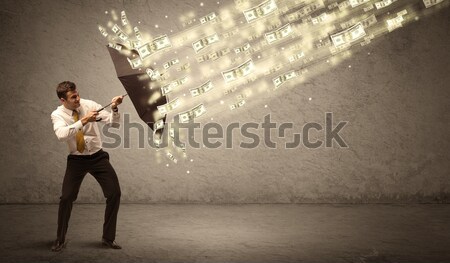 Stock photo: Fashion model shouting colorful splash