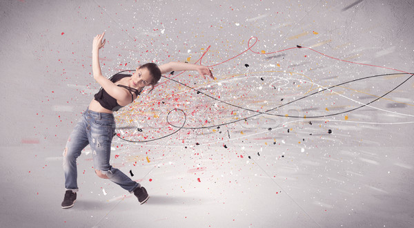 Urbana dancing linee splatter giovani contemporanea Foto d'archivio © ra2studio