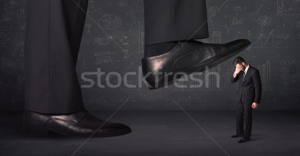 Ogromny nogi malutki działalności człowiek tle Zdjęcia stock © ra2studio