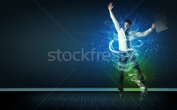 Yetenekli işadamı atlama enerji Stok fotoğraf © ra2studio