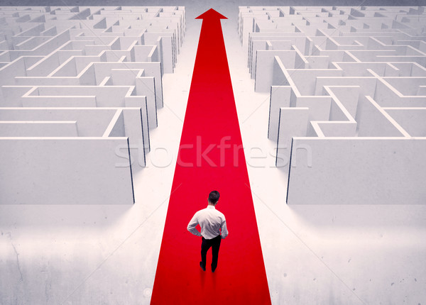 Smart businessman avoiding maze concept Stock photo © ra2studio