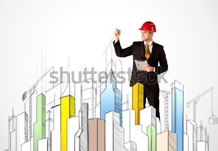 Stock foto: Stadt · Sehenswürdigkeit · jungen · Baustelle · Arbeitnehmer