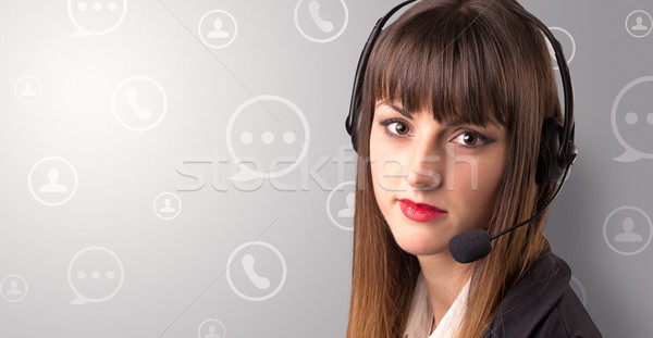 Female telemarketer concept Stock photo © ra2studio