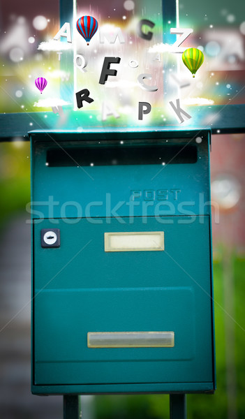 Post boîte coloré lettres résumé papier Photo stock © ra2studio