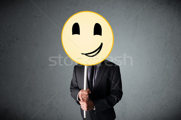 Stockfoto: Zakenman · emoticon · Geel · hoofd