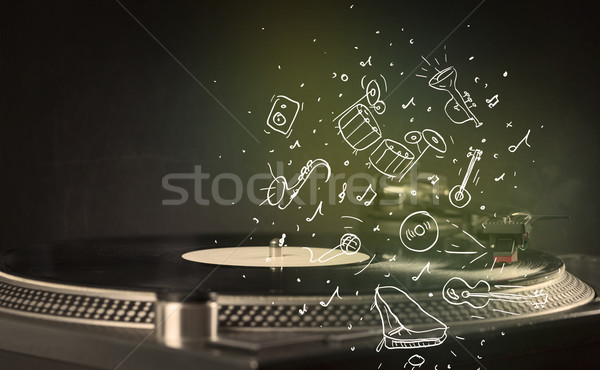 Draaitafel spelen klassieke muziek icon muziek Stockfoto © ra2studio