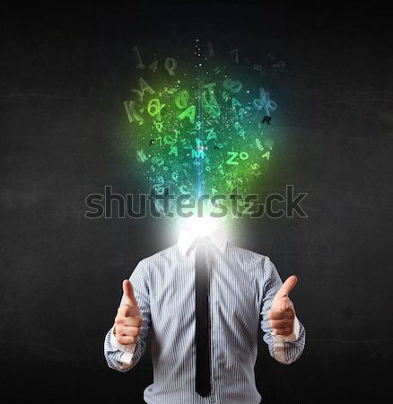 Om de afaceri abstract litere cap faţă Imagine de stoc © ra2studio