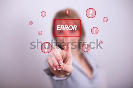 hand pressing ERROR button Stock photo © ra2studio