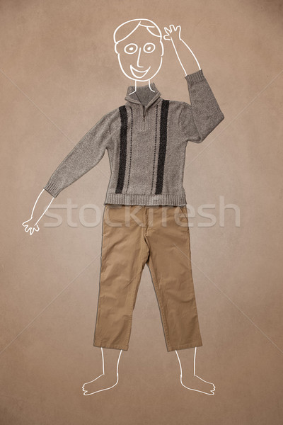 Grappig karakter toevallig kleding cute Stockfoto © ra2studio