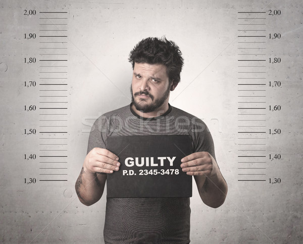 Caught gangster in jail Stock photo © ra2studio
