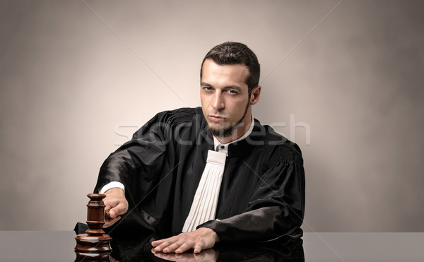 Oldscool young judge in gown Stock photo © ra2studio