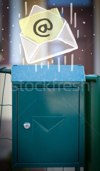 Umschlag E-Mail Zeichen Mailbox weiß Papier Stock foto © ra2studio