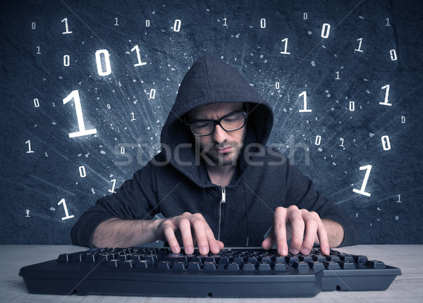 On-line intruso cara hackers engraçado Foto stock © ra2studio