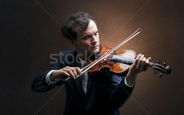 Jouer instrument empathie solitaire violoniste violoncelle [[stock_photo]] © ra2studio