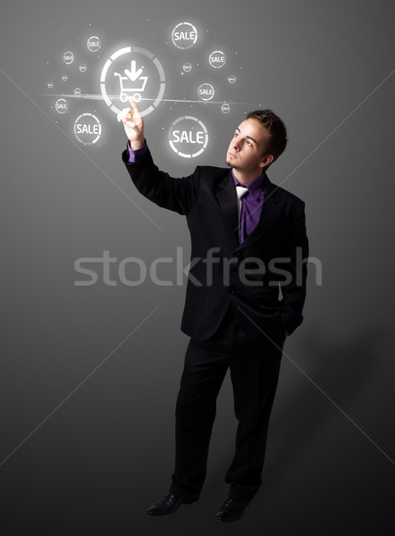 Imprenditore promozione spedizione tipo moderno Foto d'archivio © ra2studio