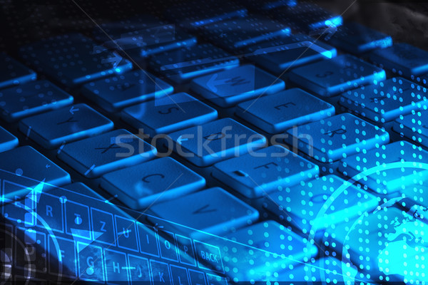 Foto stock: Teclado · iconos · tecnología · oficina