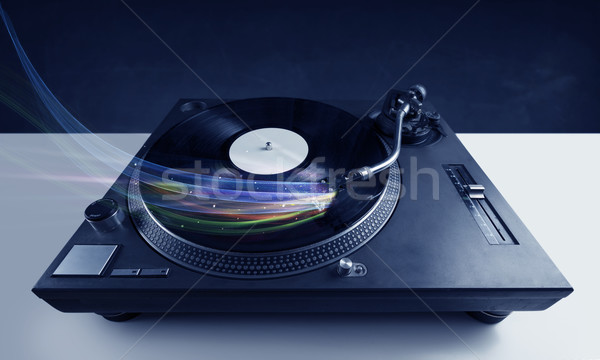 Foto stock: Music · player · jogar · vinil · música · colorido · abstrato