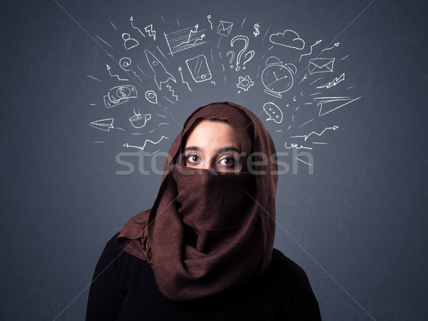 Muslim woman wearing niqab Stock photo © ra2studio