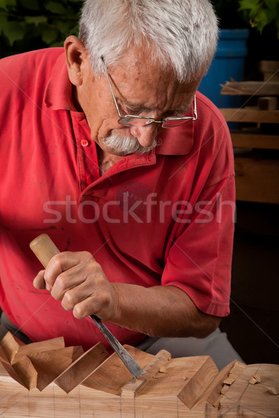 [[stock_photo]]: Travail · ciseler · vieux · main · bois · construction