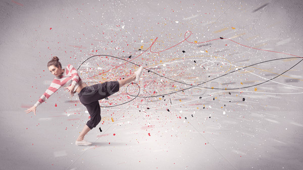 Urban dancing with lines and splatter Stock photo © ra2studio