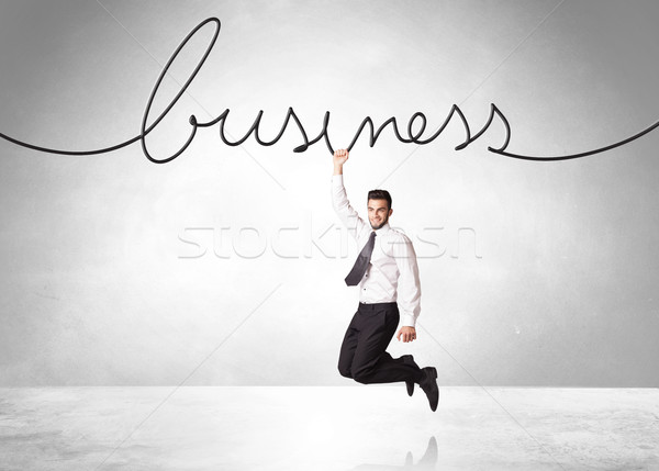 Opknoping zakenman business touw hand helpen Stockfoto © ra2studio