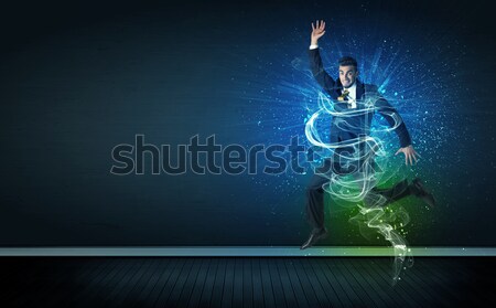 天才 商人 跳躍 能源 商業照片 © ra2studio