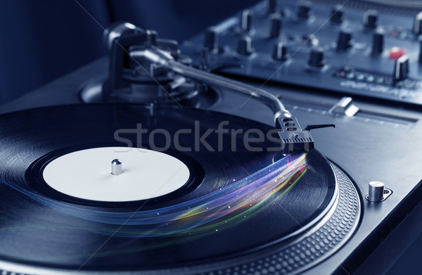 Muziekspeler spelen vinyl muziek kleurrijk abstract Stockfoto © ra2studio
