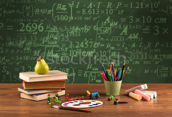 Back to school blackboard with numbers Stock photo © ra2studio