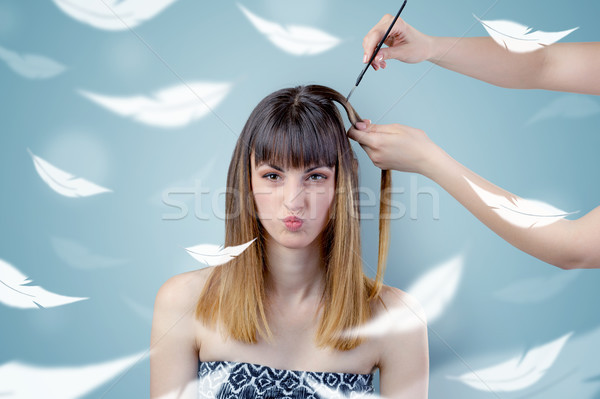 Stock photo: Pretty woman at salon with ethereal concept