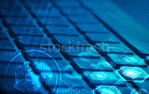 [[stock_photo]]: Clavier · multimédia · icônes · monde