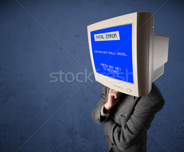 человек контроля голову ошибка синий экране Сток-фото © ra2studio