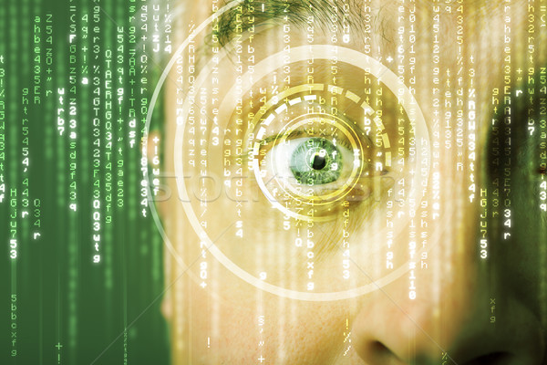 Stockfoto: Moderne · soldaat · target · matrix · oog · man