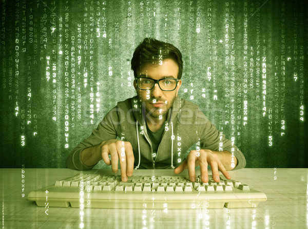 Online dział postęp utalentowany hacker bazy danych Zdjęcia stock © ra2studio