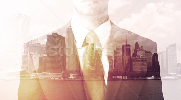 бизнесмен Постоянный Cityscape свет бизнеса Сток-фото © ra2studio